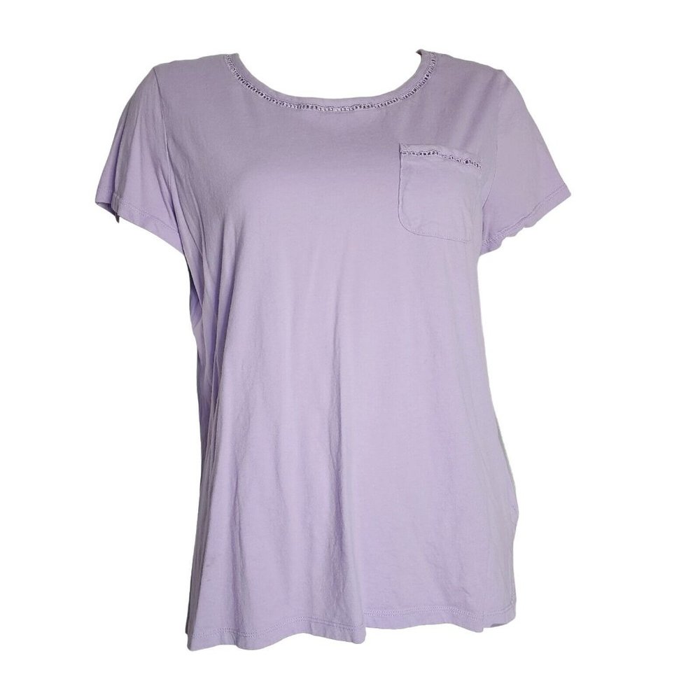 Carole Hockman Top Womens Size Medium Purple‎ Short Sleeve Pullover Pajama Sleep